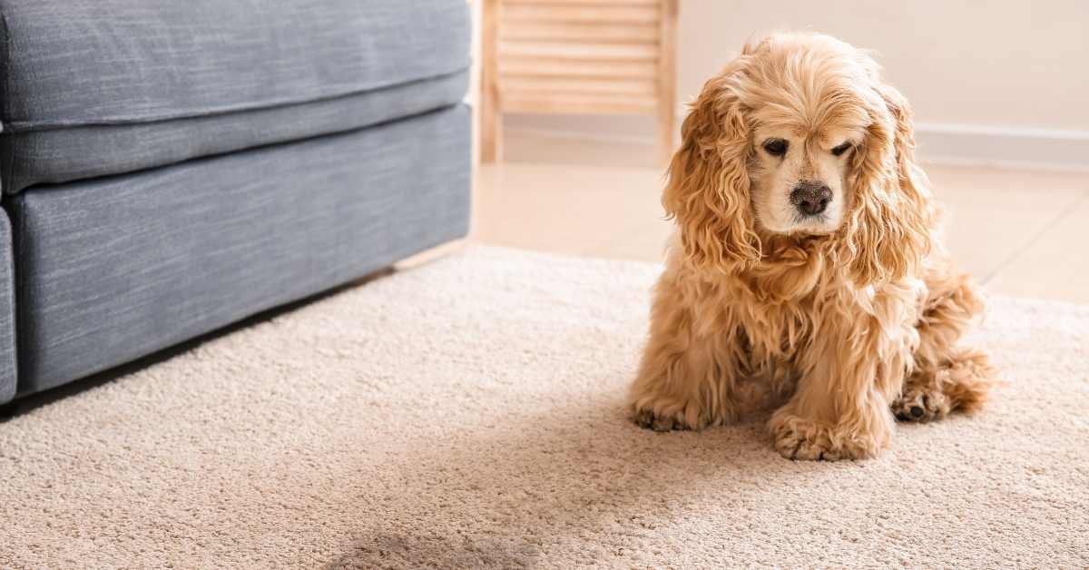 A dog peed on carpet