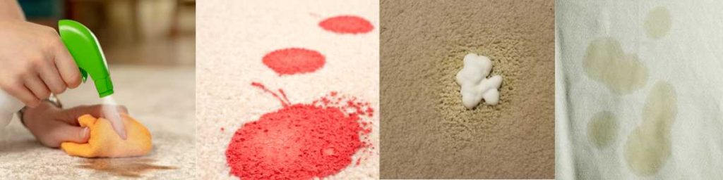 various types of stains on carpet