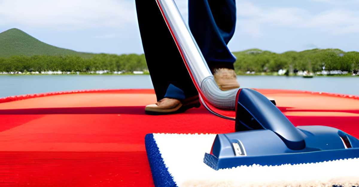 a cleaner cleaning boat carpet