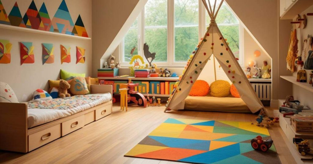another kid's room with beautiful carpet